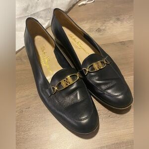 Salvatore Ferragamo Black Leather Loafers